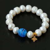 Glass and Baroque Pearl Beaded Bracelet - floysun
