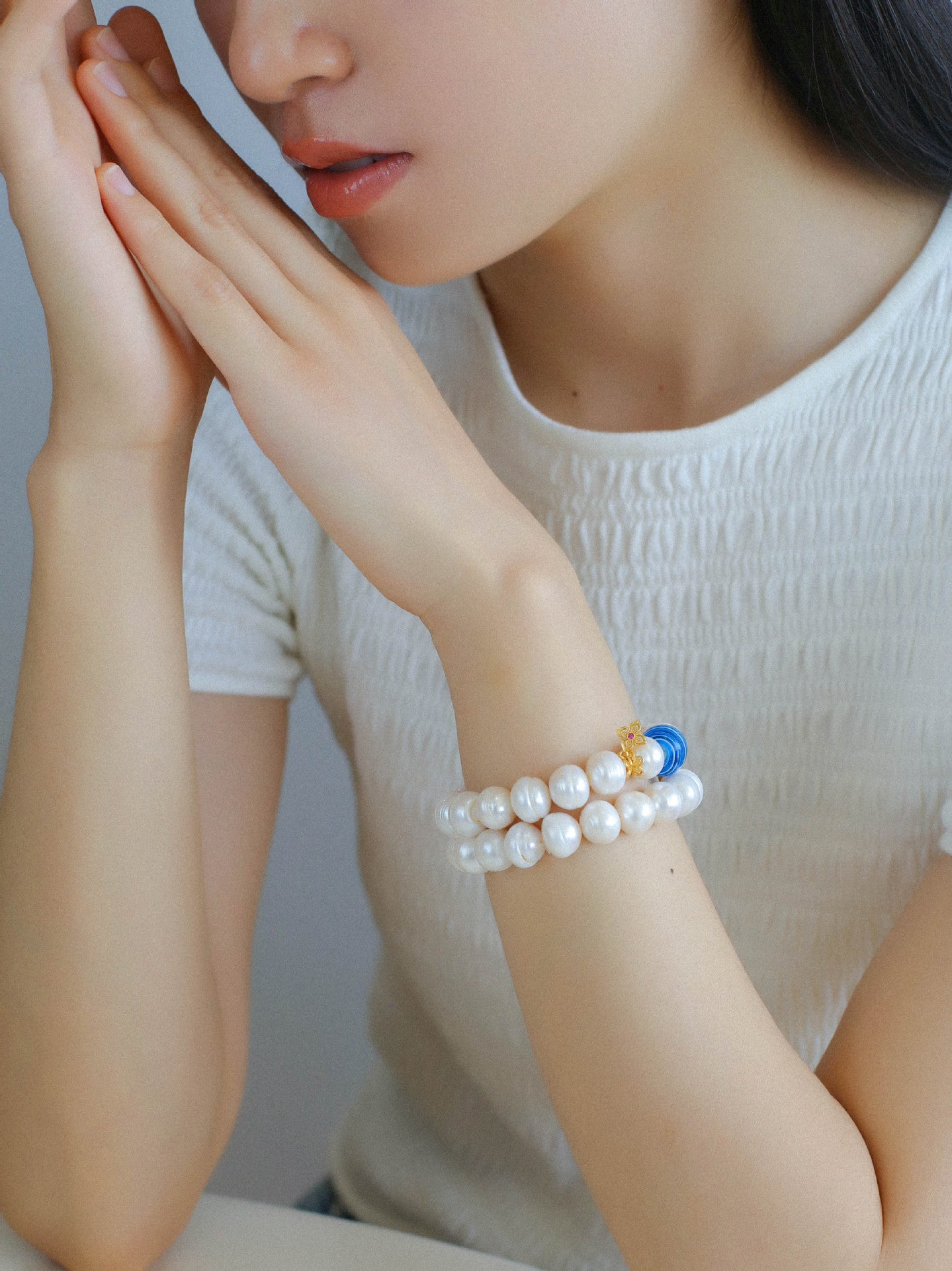 Glass and Baroque Pearl Beaded Bracelet - floysun