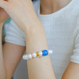 Glass and Baroque Pearl Beaded Bracelet - floysun