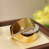 Glossy Cross Dome Ring - floysun