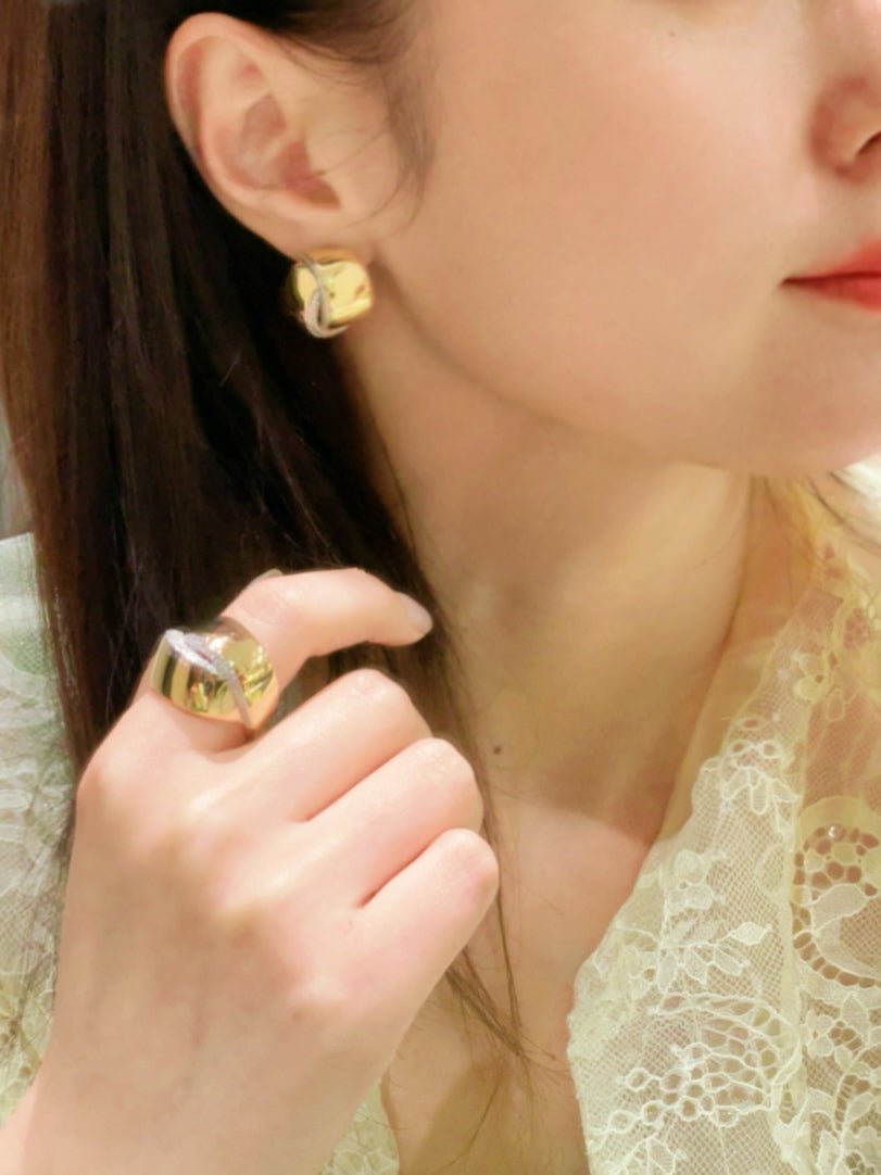 Glossy Cross Dome Ring - floysun