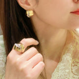 Glossy Cross Dome Ring - floysun