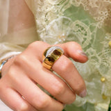 Glossy Cross Dome Ring - floysun