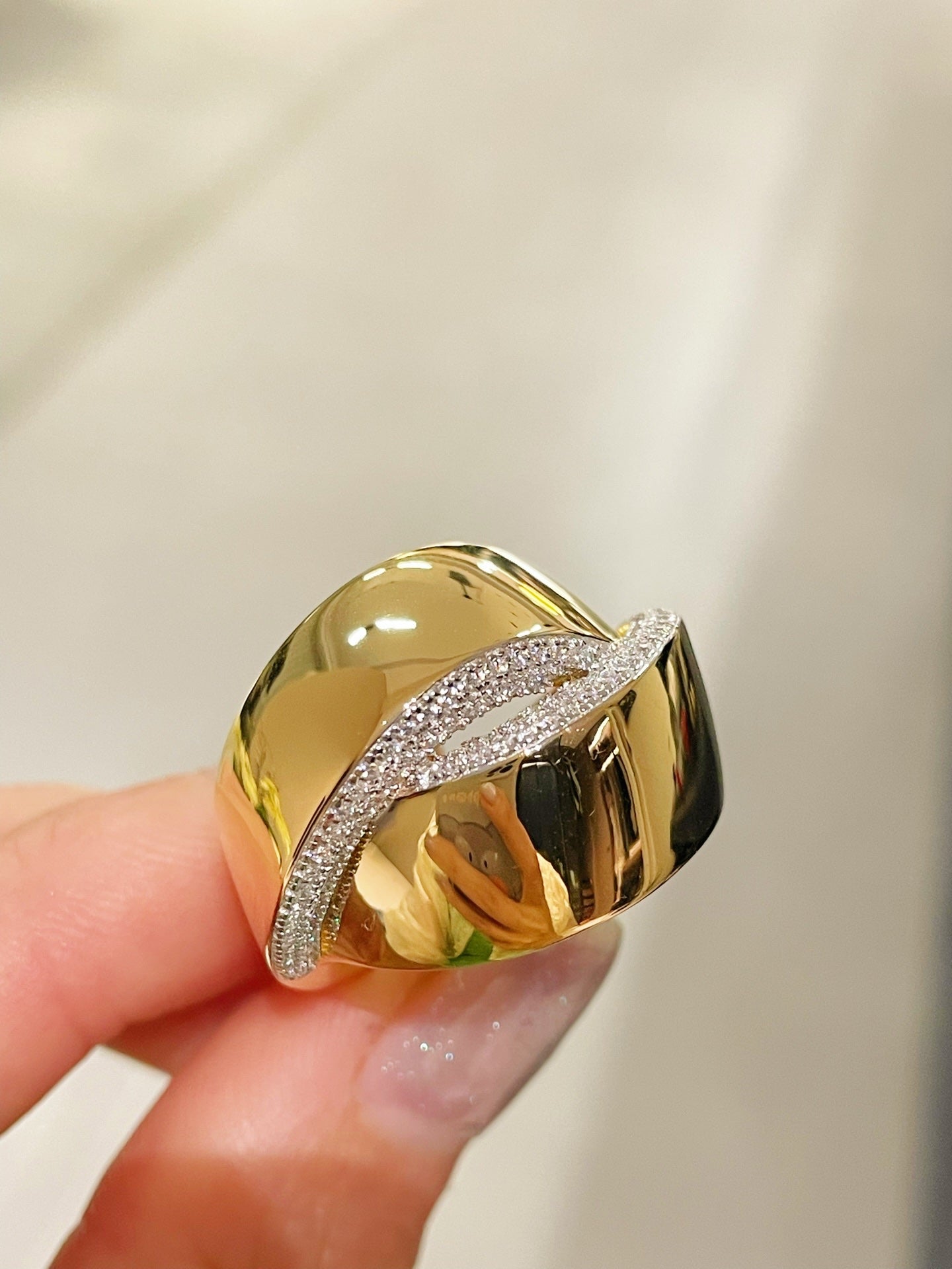 Glossy Cross Dome Ring - floysun