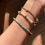 Gold Ore & Pearl Beaded Bracelet - floysun