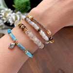 Gold Ore & Pearl Beaded Bracelet - floysun