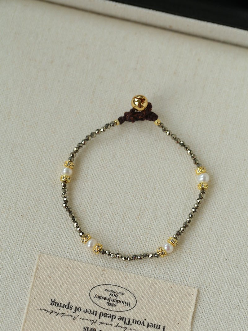 Gold Ore & Pearl Beaded Bracelet - floysun