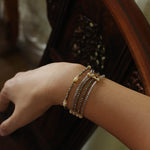 Gold Ore & Pearl Beaded Bracelet - floysun