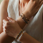 Gold Ore & Pearl Beaded Bracelet - floysun