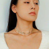 Gold & Silver Two - Tone Snake Chain Long Necklace - floysun
