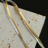 Gold & Silver Two - Tone Snake Chain Long Necklace - floysun