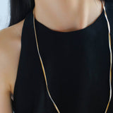 Gold & Silver Two - Tone Snake Chain Long Necklace - floysun