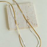 Gold & Silver Two - Tone Snake Chain Long Necklace - floysun