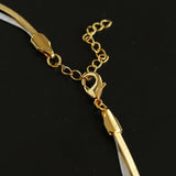 Gold & Silver Two - Tone Snake Chain Long Necklace - floysun