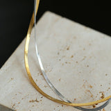 Gold & Silver Two - Tone Snake Chain Long Necklace - floysun