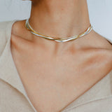 Gold & Silver Two - Tone Snake Chain Long Necklace - floysun