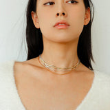 Gold & Silver Two - Tone Snake Chain Long Necklace - floysun