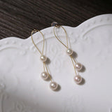 Gold Wire Pearl Earrings - floysun