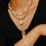 Golden Bean Staggered Pearl Bracelet - floysun