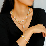 Golden Bean Staggered Pearl Bracelet - floysun