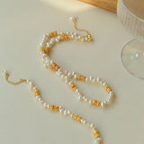 Golden Bean Staggered Pearl Bracelet - floysun