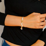 Golden Bean Staggered Pearl Bracelet - floysun