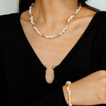 Golden Bean Staggered Pearl Bracelet - floysun