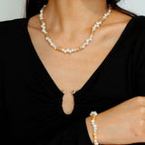 Golden Bean Staggered Pearl Bracelet - floysun