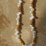 Golden Bean Staggered Pearl Necklace - floysun