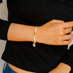 Golden Bean Staggered Pearl Necklace - floysun