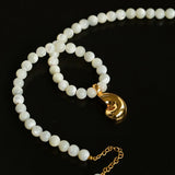Golden Conch White Shell Dream Necklace - floysun