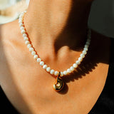 Golden Conch White Shell Dream Necklace - floysun