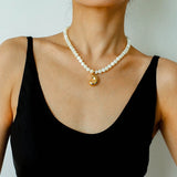 Golden Conch White Shell Dream Necklace - floysun