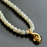 Golden Conch White Shell Dream Necklace - floysun