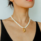 Golden Conch White Shell Dream Necklace - floysun