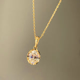 Golden Glow Solitaire Necklace - floysun