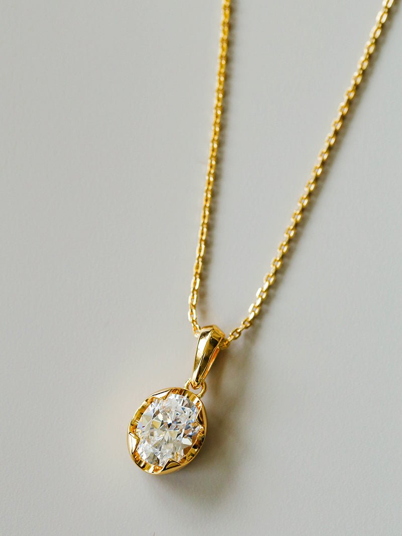 Golden Glow Solitaire Necklace - floysun