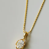 Golden Glow Solitaire Necklace - floysun