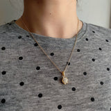 Golden Glow Solitaire Necklace - floysun