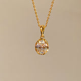 Golden Glow Solitaire Necklace - floysun