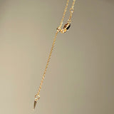Golden Glow Solitaire Necklace - floysun