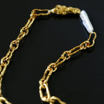 Golden Harmony Baroque Pearl Chain Collar Necklace Chain Style - floysun