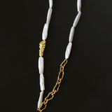 Golden Harmony Baroque Pearl Collar Necklace - floysun