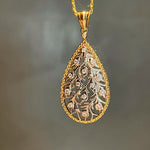 Golden Leaf Twist Necklace with Lab - Grown Diamond Sparkle - floysun