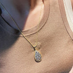 Golden Leaf Twist Necklace with Lab - Grown Diamond Sparkle - floysun