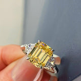 Golden Maze Tower - Cut Yellow Diamond Ring - floysun