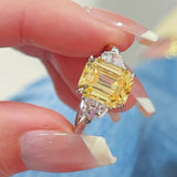 Golden Maze Tower - Cut Yellow Diamond Ring - floysun