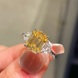 Golden Maze Tower - Cut Yellow Diamond Ring - floysun