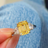 Golden Maze Tower - Cut Yellow Diamond Ring - floysun