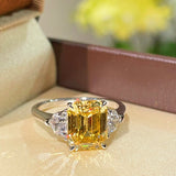 Golden Maze Tower - Cut Yellow Diamond Ring - floysun